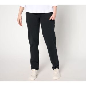 Quacker Factory Women's Pants Sz XL DreamJeanne Short Flat Black A619428